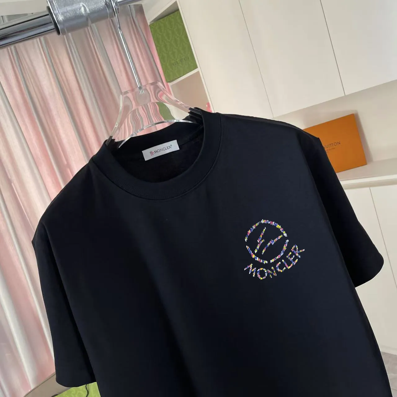 Moncle* 2025 New Arrival logo 300 t Same Style Size：S M L XL XXL ：Black White Pink Blue Gray